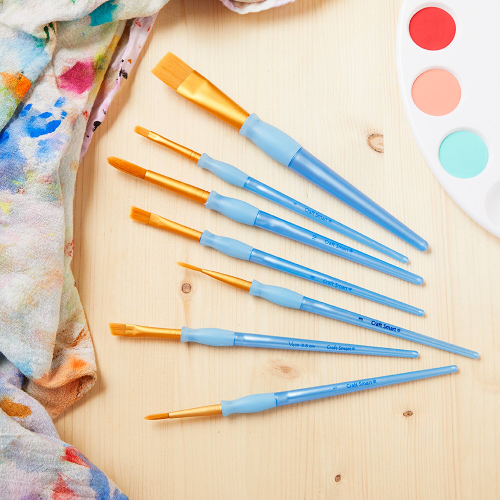 Golden Taklon Flat 7 Piece Brush Set by Craft Smart®